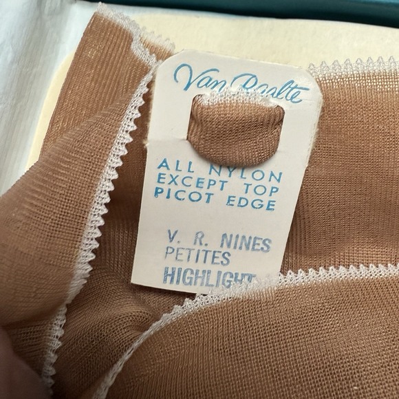 2-Vtg 50s VAN RAALTE Nines Highlight 10P Nylon Hose Stockings Seam New Box - Picture 6 of 6